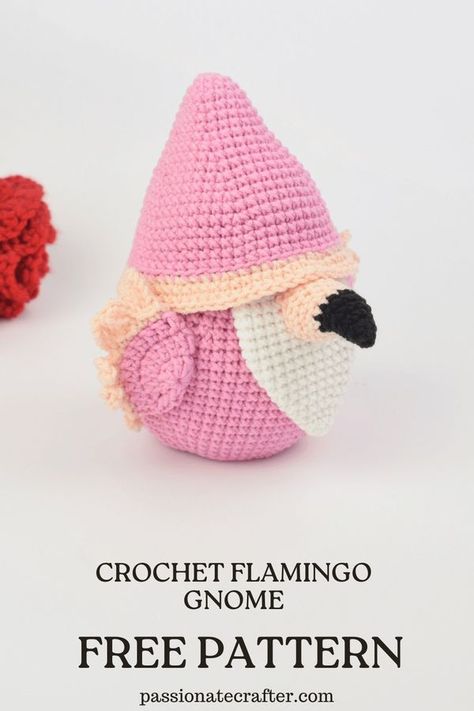 Passionatecrafter- crochet patterns | The Flamingo Gnome pattern is live on the blog | Facebook Crochet Flamingo Pattern Free, Flamingo Knitting Pattern Free, Flamingo Crochet Pattern Free, Flamingo Granny Square, Crochet Flamingo Applique Free Pattern, Flamingo Crochet Pattern Free Blanket, Flamingo Gnome, Flamingo Crochet Pattern, Flamingo Quilt