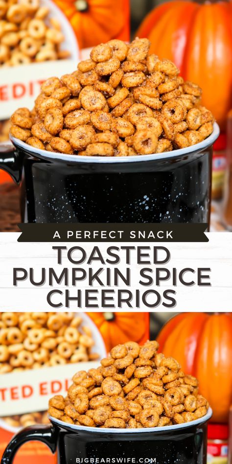 Halloween Cheerio Treats, Healthy Fall Party Snacks, Fall Recipes Appetizers Snacks, Pumpkin Spice Cheerios Recipes, Pumpkin Cheerios Recipes, Easy Healthy Halloween Snacks, Cold Weather Snacks, Fall Snack Ideas For Adults, Fall Classroom Treats