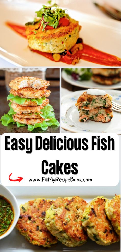 Easy Delicious Fish Cakes - Fill My Recipe Book Thai Fish Cakes Recipe, Fish Cakes Recipe Easy, Fish Loaf Recipe, Leftover Fish Recipes, Haddock Fish Cakes, Fishcakes Recipe, Homemade Fish Cakes, Easy Fish Cakes, Recipe Ideas Easy