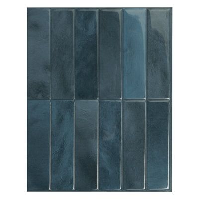 Premium peel-and-stick tiles made in North America: buy locally from the market leader in self-adhesive wall tiles. At Smart Tiles, we offer a large selection of easy-to-install, high-quality backsplash tile designs. Each pack of 4 tiles covers 2.8 sq ft (0.26 m2). | Smart Tiles Peel and Stick Gel Backsplash Tile Morocco 12" x 9" Blue 0.07 in | SM1228G-04-QG | TCPI1232_85838765 | Wayfair Canada Light Grey Cabinets Blue Tile Backsplash Kitchen, Peel Stick Tile Bathroom, Stencil For Backsplash, Blue Peel And Stick Tile Backsplash, No Tile Backsplash Kitchen, Vinyl Backsplash Kitchen, Colored Backsplash Kitchen, Bathroom Peel And Stick Tile Wall, Peal And Stick Tile