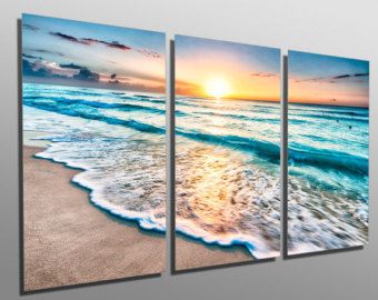 3 Panel Wall Art, Interior Design Wall Art, Modern Metal Wall Art, Decor Paintings, Beach Canvas Wall Art, Art Sunset, Saint Lucia, Metal Tree Wall Art, Sea Wave