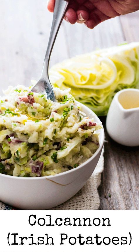 Colcannon Irish Potatoes Irish Colcannon, Hangover Food, Irish Cooking, Irish Recipes Traditional, Irish Dishes, Irish Cuisine, Irish Potatoes, Irish Food, Cole Slaw