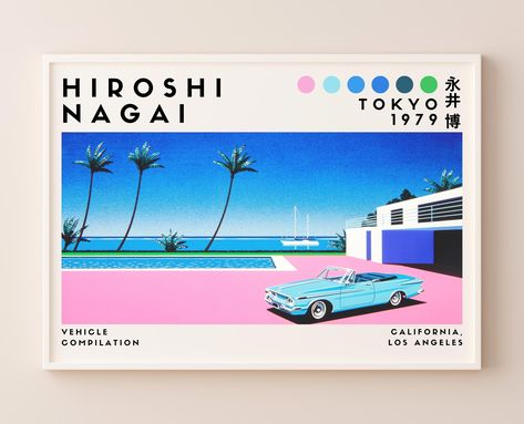 "The art in this poster is of the renowned japanese artist Hiroshi Nagai, this poster refers to the \"pacific breeze compilation\" and represents the vibrant summers of the 80s and 90s with a pop art style. * REMINDER: THIS IS A DIGITAL DOWNLOAD AND WILL NOT BE SHIPPED!  * S I Z E  G U I D E* 💞 2:3 RATIO for printing ----Inches: 6x9 | 8x12 | 10x15 | 12x18 | 16x24 | 20x30 | 24x36 Cm: 15 x 22 | 20x30 | 25x38 | 30x45 | 40x61 | 51x76 | 61x91----  💞 3:4 RATIO for printing ----Inches: 6x8 | 9x12 | 1 80s Wall Art, City Pop Poster, Horizontal Poster Design, Shopping Poster, Hiroshi Nagai, Horizontal Poster, Pop Posters, Pop Art Style, City Wall Art