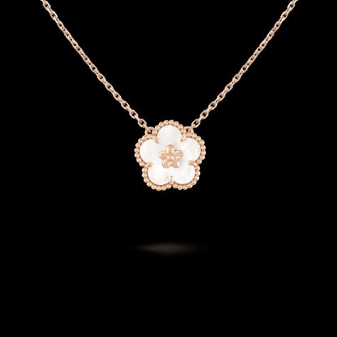 Van Cleef & Arpels - Lucky Spring pendant, plum blossom Van Cleef & Arpels, Rose Gold White, Plum Blossom, Van Cleef Arpels, Van Cleef, Floral Motifs, Spring Collection, Floral Motif, 18k Rose Gold