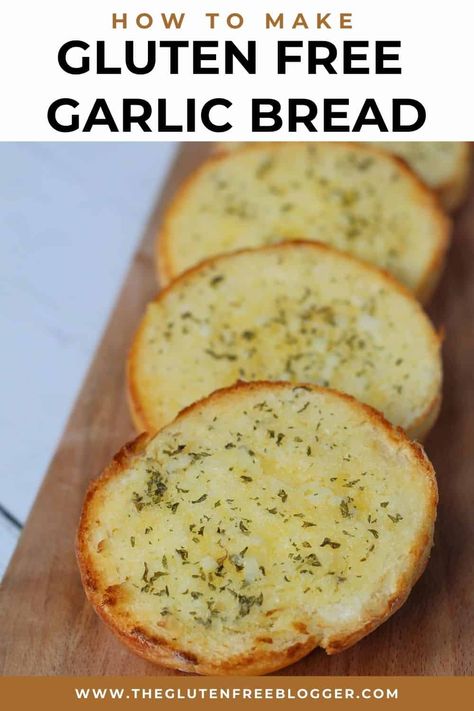 Gluten Free Garlic Bread Recipe Gluten Free Bread Rolls Recipe, Gluten Free Garlic Bread, Gluten Free Sausage, Homemade Gluten Free Bread, Bread Gluten Free, Homemade Garlic Bread, Gluten Free Sides, Gluten Free Recipes Bread, Garlic Bread Recipe