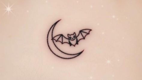 15 Bats Minimal Tattoos for Those Who Love the Night Cute Bat Tattoo Design, Matching Bat Tattoos, Simple Bat Tattoo, Small Bat Tattoo, Bat Outline, Bat Tattoos, Minimal Tattoos, Bat Symbol, Bat Silhouette