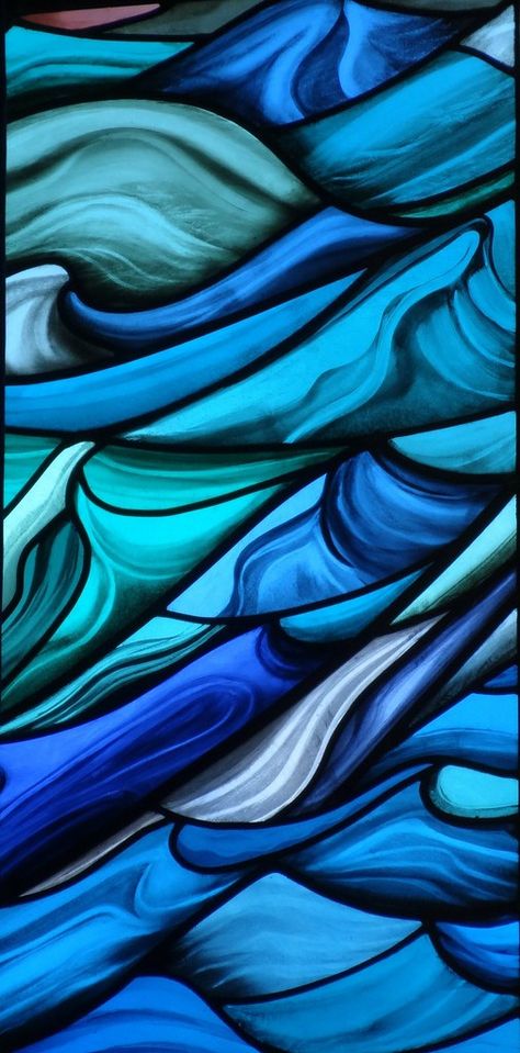 Stormy sea stained glass window | St Walburga calms the stor… | Flickr Stained Glass Abstract, Stained Glass Studio, Art Glass Jewelry, Stained Glass Paint, Stained Glass Panel, Glass Studio, Art Stained, Diy Window, Stained Glass Designs