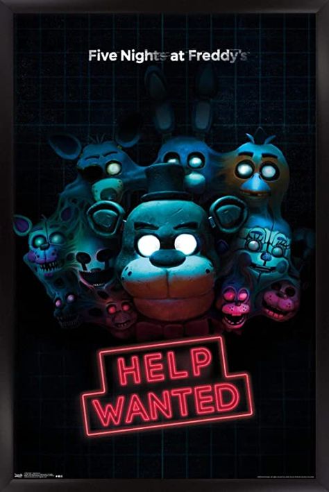 Trends International Five Nights at Freddy's - Help Wanted Wall Poster, 14.725" x 22.375", Black Framed Version Freddy Movie, Animatronic Fnaf, Fnaf Wallpapers, Help Wanted, Fnaf Movie, Barn Wood Frames, Trends International, Wall Poster, Five Night