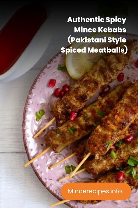 Authentic spicy mince kebabs on a plate garnished with pomegranate seeds and cilantro. Spicy Minced Beef, Beef Keema Recipes Pakistani, Flavorful Meatballs, Spiced Meatballs, Minced Beef Recipes, Minced Meat Recipe, Minced Beef, Ground Meat Recipes, Pakistani Style