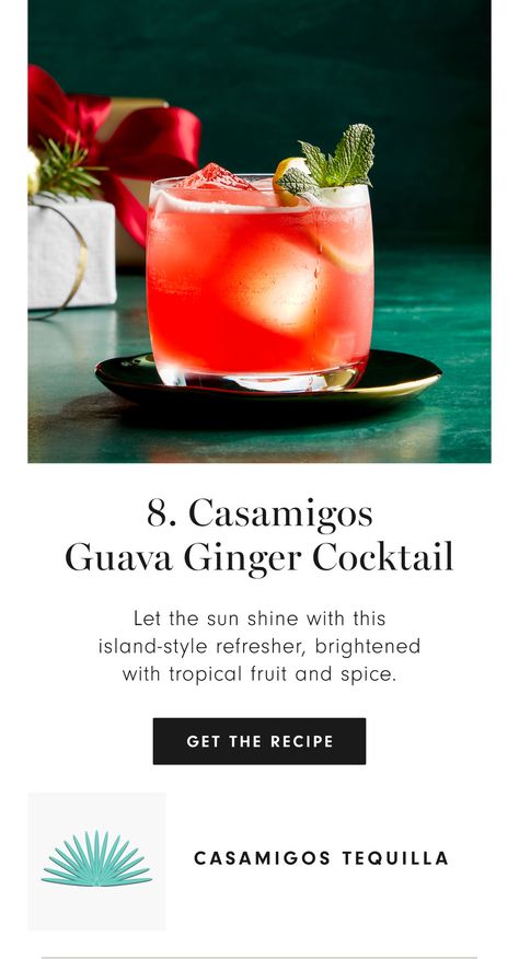 Casamigos Guava Ginger Cocktail Guava Cocktail Recipes, Ginger Cocktail Recipes, Easy Cocktail Recipes, Ginger Cocktails, Pink Guava, Easy Cocktail, Cocktails Recipes, Reposado Tequila, Mint Sprig