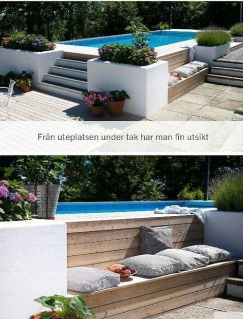 Perennials Low Maintenance, Ideas De Piscina, Kleiner Pool Design, Oberirdische Pools, Deck Pool, Pool Fun, Small Pool Design, Backyard Pool Landscaping, Small Pools