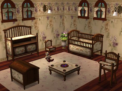 Parsimonious The Sims 2: Furniture & Objects Sims 4 Historical Cc Furniture, Victorian Kids Room, Sims 2 Furniture, Dream House Images, Girls Bedroom Vintage, Choose A Number, Victorian Nursery, Sims 4 Beds, Vogue Spring