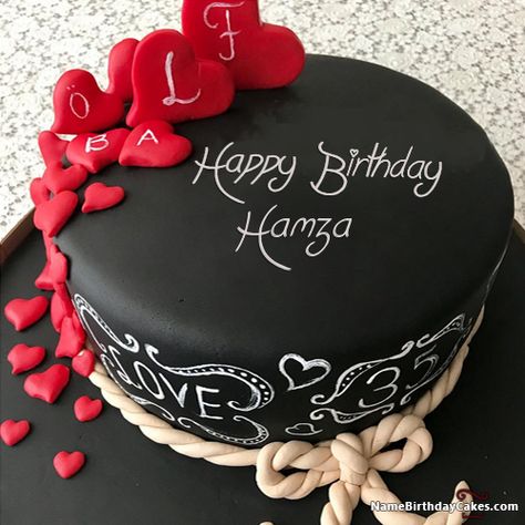 Happy Birthday HAMZA - Video And Images Cake Name Edit, Birthday Cake For Wife, Happy Birthday Cake Writing, Chocolate Cake With Name, Happy Birthday Chocolate Cake, Birthday Cake For Boyfriend, Birthday Cake Writing, Cake For Boyfriend, Happy Birthday Cake Photo