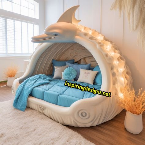 These Giant Sea Animal Shaped Kids Beds Are the Ultimate Dream for Little Ocean Lovers! – Inspiring Designs Ocean Room Ideas, Octopus Bedding, Statement Wall Decor, Ocean Themed Rooms, Mermaid Bedding, Ocean Room, Mermaid Bedroom, Theme Beds, Logo Game