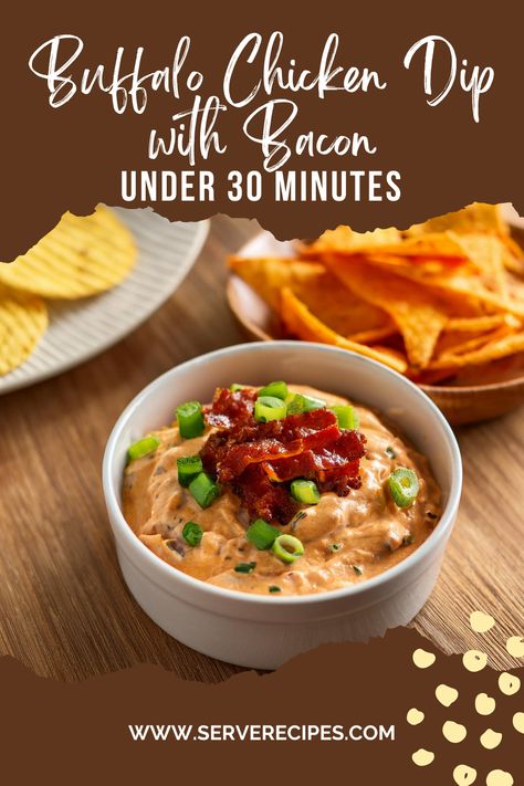 🔥 Craving something bold and delicious? This Buffalo Chicken Dip with Bacon is creamy, cheesy, and packed with smoky bacon! Perfect for game day or any gathering, and it’s ready in just 30 minutes! 🧀🥓 Serve with chips, crackers, or veggies for the ultimate snack that’ll have everyone coming back for more. 🤤 #BuffaloChickenDip #BaconLovers #PartySnacks #GameDayEats Spicy Buffalo Chicken Dip, Homemade Buffalo Sauce, Buffalo Wing Sauce, Game Day Appetizers, Healthy Buffalo Chicken, Chicken Dip, Chicken Dips, Buffalo Chicken Dip, Buffalo Sauce