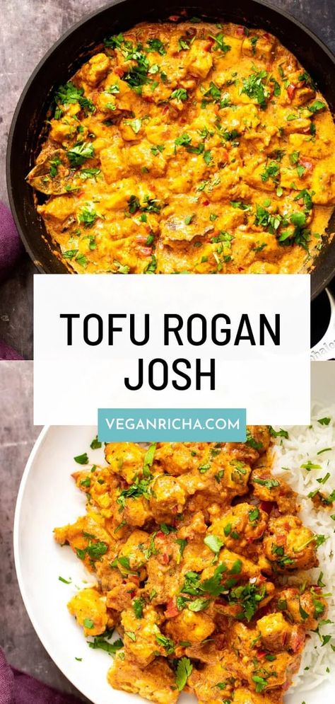 Tofu Recipes Indian Style, Quick Tofu Dinner, Tofu Red Curry Recipe, Tofu Curry, Vegan Indian Recipes, Rogan Josh, Classic Restaurant, Vegan Richa, Gluten Free Soy Sauce