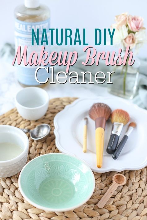 DIY makeup brush cleaner is a natural and effective way to clean makeup brushes of makeup and bacteria. It takes just two simple ingredients to make this homemade makeup brush cleaner and it can help leave you with clearer skin. #ablossominglife #naturalproducts #diyproducts #makeupbrushcleaner Cleaning Make Up Brushes Diy, Diy Makeup Brush Cleaner Recipes, Makeup Brush Cleaning Solution, Make Up Brush Cleaning Solution, Diy Daily Makeup Brush Cleaner Spray, Diy Makeup Brush Cleaner, Easy Diy Makeup, Makeup Brush Cleaning Mat, Diy Makeup Brush