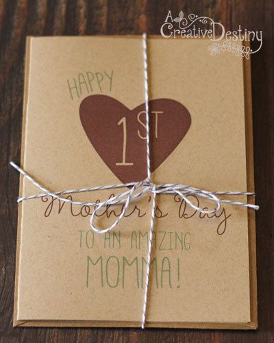 For a new mom: first mothers day card. I remember the first one I ever got & it brought me to tears! First Mothers Day Cards Handmade, Mothers Day Cards Handmade, Mothers Days, Cards To Make, Gift Wrap Tags, Family Ideas, Diy Gift Wrapping, Fathers Day Crafts, First Mothers Day