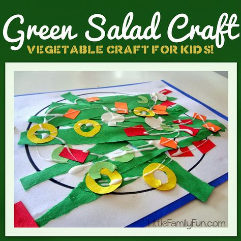 Green Salad Craft. Fun way to talk about eating healthy with kids! Salad Craft, Preschool Healthy Eating, Healthy Food Activities, Vegetable Crafts, Body Preschool, Nutrition Activities, Food Activities, Sport Nutrition, Preschool Theme