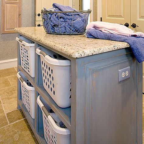 Laundry Room Island, Folded Laundry, Recycling Station, Laundry Room/mud Room, Pantry Laundry, Dream Laundry Room, Organizational Ideas, Decluttering Tips, Laundry Baskets