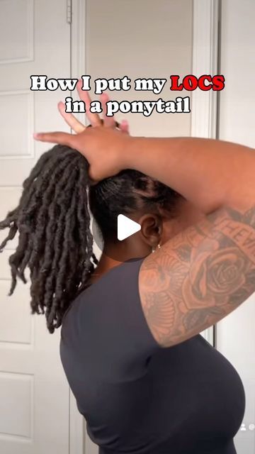 𝐊𝐌𝐎𝐍𝐈𝐈𝐐𝐔𝐄 on Instagram: "The final product got deleted 🤦🏽‍♀️ but this is the process! ✨

TIK TOK COUNT YOUR DAYS 😂

#locjourney #locstyles #lochairstyles #lochairstylesforwomen" Loc Ponytail With Bangs, Loc Updo Ponytail, Long Loc Ponytail Styles, Locs In Ponytail, Locs In A Ponytail, Long Dreadlock Styles For Women, Long Dreads Styles For Women, Long Locs Hairstyles For Women, Loc Ponytail Styles