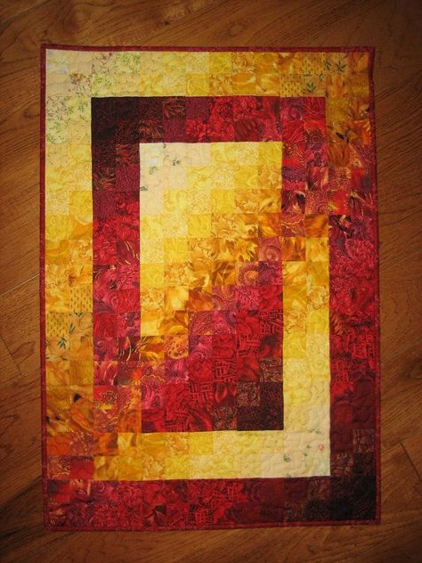 Red And Yellow Quilts, Fire Quilt, Wall Hanging Fabric, Abstract Art Quilt, Watercolor Quilt, Bargello Quilt, Bargello Quilts, Textile Tapestry, Abstract Quilt