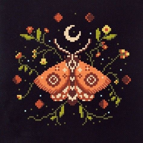 "🧵✨ Seeking inspiration for your next stitch? Check out my latest collection of cross stitch patterns. Let's get creative together! #CrossStitchInspiration #StitchingArt #DIYProjects #CraftIdeas #Needlework #StitchPatterns #CreativeCrafts" Whimsical Cross Stitch, Witchy Cross Stitch Patterns, Cottagecore Cross Stitch, Cross Stitch Witch, Moth Cross Stitch, Insect Cross Stitch, Witch Cross Stitch Pattern, Geeky Cross Stitch Patterns, Fly Wings