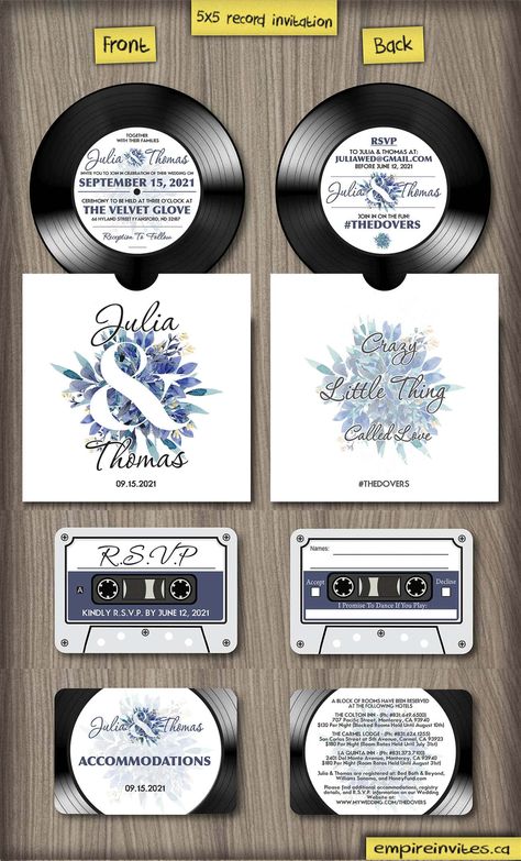 Vinyl Wedding Invitations, Record Wedding Invitations, Wedding Invitations Music Theme, Rock Wedding Invitations, Record Invitation, Music Themed Wedding Invitations, Music Wedding Invitations, Guitar Wedding, Safe The Date