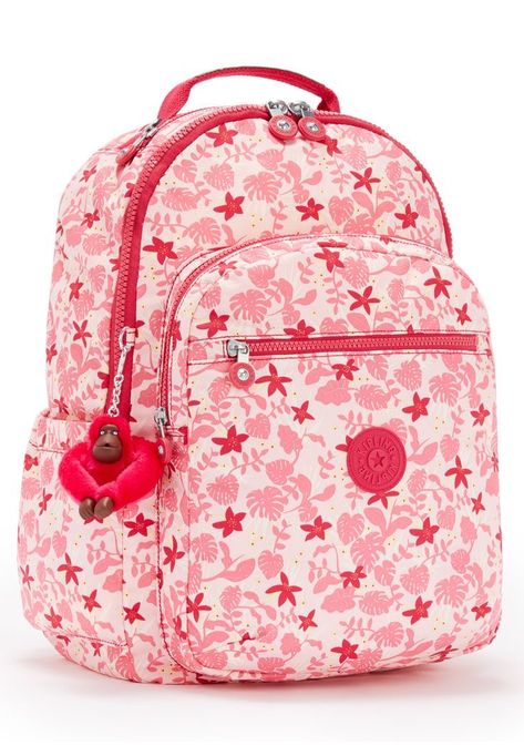 Kipling Lunch Bag, Kipling Backpack, Aesthetic Backpack, Kipling Bags, Daily Bag, Class Room, Pink Leaves, Cute Backpacks, Large Shoulder Bags