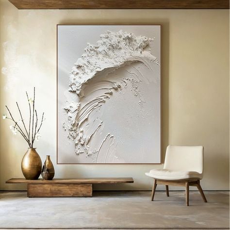 White ocean waves canvas painting, white abstract wall painting decor art, large white 3D texture painting, modern living room decor 🖌️ Custom Painting Process: Once your order is placed, I'll send you a 📷 photo or 📹 video of your painting for your feedback before it's finalized. You can suggest any changes to colors, shading, or details, and I'll adjust accordingly. When you're fully satisfied, your painting will be ready to ship. My aim is to create a piece that truly reflects your vision. Waves Canvas Painting, Mural Texture, Minimalist Oil Painting, 3d Texture Painting, Contemporary Decor Living Room, Abstract Wall Painting, Wall Painting Decor, Painting Decor, Custom Painting