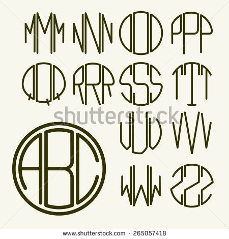 Monogram Initials Stock Vectors & Vector Clip Art | Shutterstock 3 Letter Logo, Three Letter Logos, Art Deco Logo, Create Monogram, 2 Template, Monogram Art, Monogram Logo Design, Vintage Monogram, Music Files