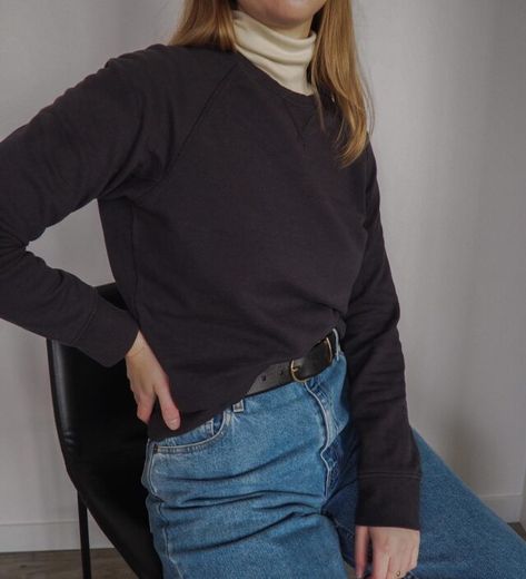 Turtleneck Under Shirt, Emily Lightly, French Capsule Wardrobe, Autumn Ootd, Turtleneck Under, Large Wardrobes, Under Shirt, Basic White Tee, Black Wool Coat