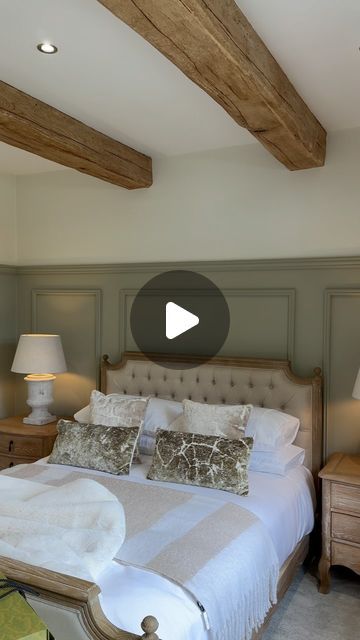 Lavish Lodge on Instagram: "GUEST ROOM - Reveal 🩵 this was a nice little project for me and my grandad and it’s turned out amazing 👌

So I ordered the wood panelling from @skirting4u after being recommended by some lodgers on here 👍 we went for the Edwardian Dado & Gemini Beading. I love how thick it is, we also had it primed, making painting super easy. You know I don’t mention or promote unless I’m 100% happy. If your looking for wood panelling @skirting4u has my approval ✅  fabulous service and amazing product 👌

PAINT 🎨 - wow I was back and forth over this 🤣 as you all probably know. We ended up going for the “French Grey” dupe from @valsparpaintuk ✅ I’m so happy .. I have another video coming on the paint don’t worry 😉 

Also a massive Thankyou to my Grandad, who never lets me Georgian Panelling, Gate Lodge, Lodge Interiors, Wood Panelling, Lodge Look, Rooms Reveal, French Grey, Spare Bedroom, How To Make Paint