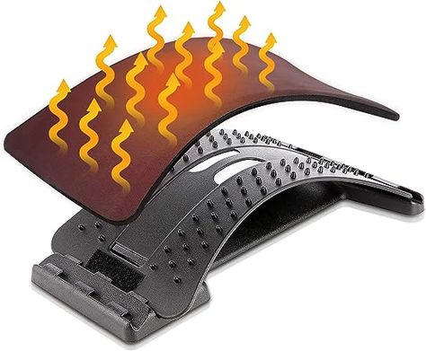 Heated Back Stretcher for Lower Back Pain Relief, Back Cracker with Lumbar Support, Lumbar Traction Device with Heating Pad, Spine Stretcher and Back Cracking Device, Back Popper for Decompression Back Cracking, Back Stretching, Spinal Decompression, Back Stretcher, Piriformis Stretch, Traction Device, Lower Back Support, Lower Back Pain Relief, Back Massager