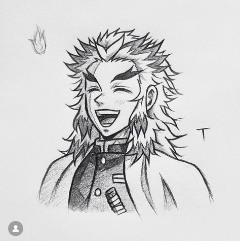 Renguko Drawing Easy, All Hashira Sketch, Rengoku Drawing Sketch Easy, Rengoku Sketch Easy, Rengoku Pencil Sketch, Rengoku Drawing Easy, Douma Drawing Sketch, Akaza Drawing Sketch, Rengoku Kyoujurou Drawing