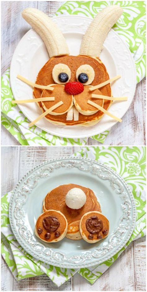 Top 10 Fun Easter Activity Ideas! Easter Breakfast Ideas, Easter Pancakes, Easter Bunny Pancakes, Easter Brunch Buffet, Bunny Pancakes, Unicorn Food, Devilled Eggs Recipe Best, Easter Lunch, Easter Snacks