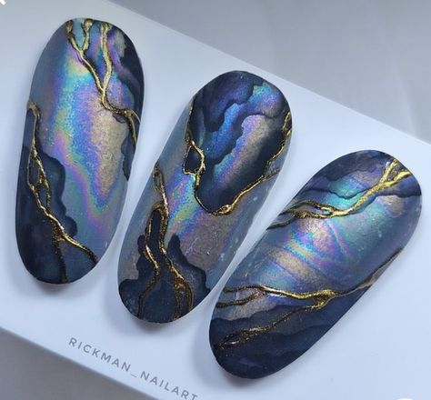 Storm Nails, Geode Nails, Art Deco Nails, Punk Nails, Nail Designs Tutorial, Gothic Nails, Beauty Nails Design, Matte Nails Design, Nail Art Designs Diy