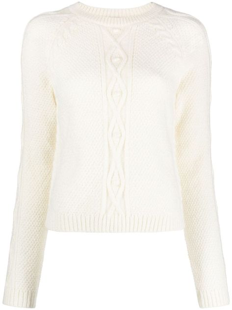 RED Valentino cable-knit Sweater - Farfetch Knitted Sweaters For Women, Chanel White, Red Logo, Looks Chic, Red Valentino, Brunello Cucinelli, Raglan Sleeve, Cable Knit, Knit Sweater