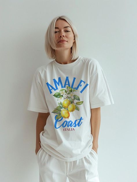 Amalfi Coast Lemons Retro Vintage Graphic Comfort Colors Tee. ♥️ Comfort Colors 1717 Garment dyed Unisex T-shirt ♥️ Soft, medium fabric (6.1 oz/yd² (206.8 g/m ♥️ Relaxed fit, unisex ♥️ 100% ring-spun cotton == RETURNS OR EXCHANGES == Since each shirt is custom printed to order, we are unable to accommodate returns or exchanges based on color or fit/size. However, if you have any issues with your shirt, please reach out to us, and will replace it ASAP. == SIZE == Please check the size guide in th Lemon Tshirts, Retro Summer Aesthetic, Shirt Inspiration, Summer Tshirt, Printed Tshirt, Summer Graphic Tee, Trendy Graphic Tees, Retro Summer, Trendy Chic