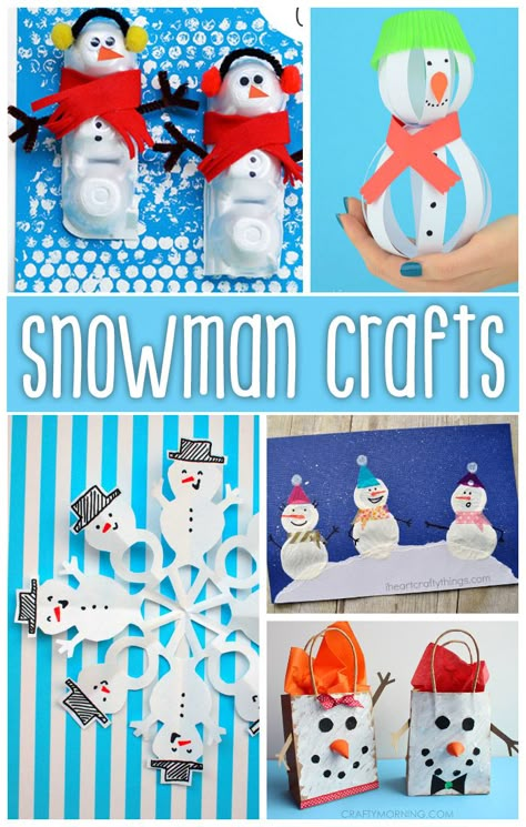 Snowman Crafts For Kids to Make Easy Snowman Crafts, Snowman Crafts For Kids, Snow Crafts, January Activities, Snowmen Crafts, Preschool Winter, Winter Activities For Kids, Holiday Crafts For Kids, Winter Crafts For Kids