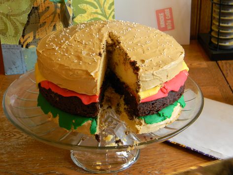 Cheeseburger Cake Chickpea Feta Salad, Cheeseburger Cake, Yellow Cakes, Burger Cake, Carrot Ginger Soup, Perfect Person, The Bun, Carrot And Ginger, Feta Salad