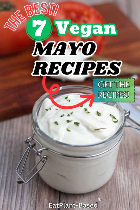 If you love mayonnaise but want to eat a healthy plant-based lifestyle, have no fear because these easy vegan mayo recipes are creamy and delicious with amazing flavors for everything from sandwiches to sauces and dressings! Vegan Mayonnaise Recipe, Avocado Mayo Recipe, Carrot Dishes, Sauces And Dressings, Tofu Recipes Easy, Mayo Recipe, Vegan Potato Salads, Vegan Fries, Vegan Pantry