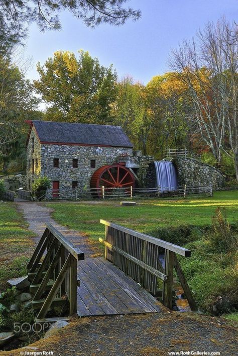 Mill, Framingham MA-Matt Sudbury Massachusetts, Windmill Water, Water Wheels, Country Barns, Grist Mill, Water Mill, Wooden Bridge, Country Scenes, Water Wheel