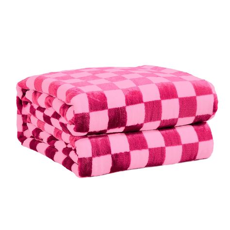 PRICES MAY VARY. ｜LUXURIOUS QUALITY｜Made of 280GSM high grade 100% ultra-soft microfiber polyester, this plush blanket is super soft, durable, and lightweight. It's wrinkle and fade resistant, anti-pilling, and is suitable for all seasons. ｜DESIGN & SELECTION｜Classic checkerboard design let this blanket suitable for all scenarios, stylish and all-match. We have 4 sizes to suit your different needs - throw/travel(50"X60"), twin(60"X80"), queen/full(90"X90") and king(90"X108"). We also provide 6 f Pink Twin Bed, Funky Junk Decor, Blankets For Bed, Pink Throw Blanket, King Size Blanket, Youth Pastor, Green Blanket, Pink Blanket, Goth Home Decor