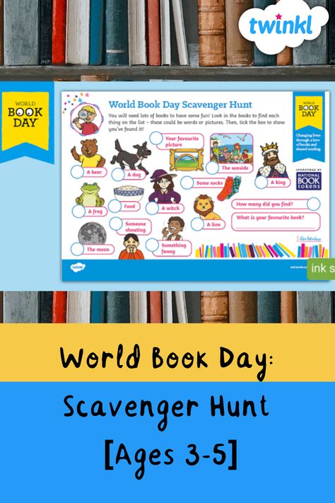 Get even your youngest readers on board with World Book Day this year by using this beautifully designed World Book Day Scavenger Hunt for EYFS. Created by Twinkl in partnership with the World Book Day organisation and BBC Teach, it's a brilliant activity for encouraging your EYFS children to love all things books. Harry Potter Diary, World Book Day Activities, World Book Day Ideas, Going On A Bear Hunt, World Book Day Costumes, Bear Hunt, Importance Of Reading, Diary Of A Wimpy, Book Day Costumes