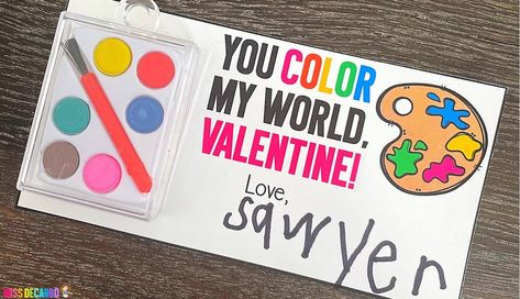 Free Valentine Cards for little artists! Play Dough Gift, Preschool Valentines Activities, Free Valentine Cards, Vday Cards, Preschool Valentines, Teacher Planning, Valentine Activities, Watercolor Paint Set, Creative Valentines