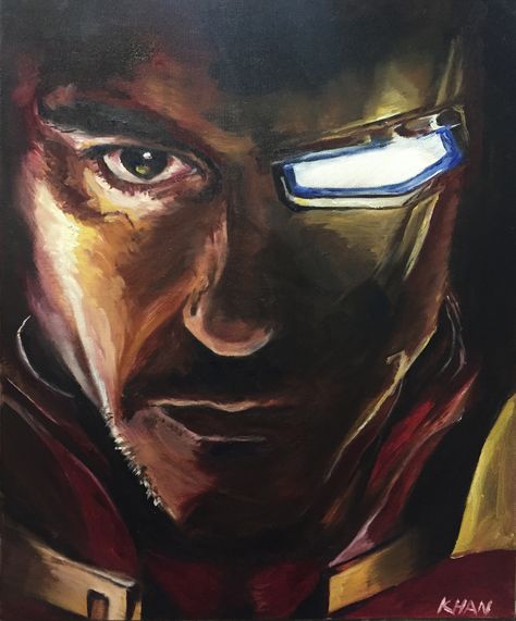 Iron Man Acrylic Painting, Dad Painting Ideas, Ironman Painting, Iron Man Painting, Dad Painting, Ethereal Art, Drawings Simple, Things To Draw, Marvel Art