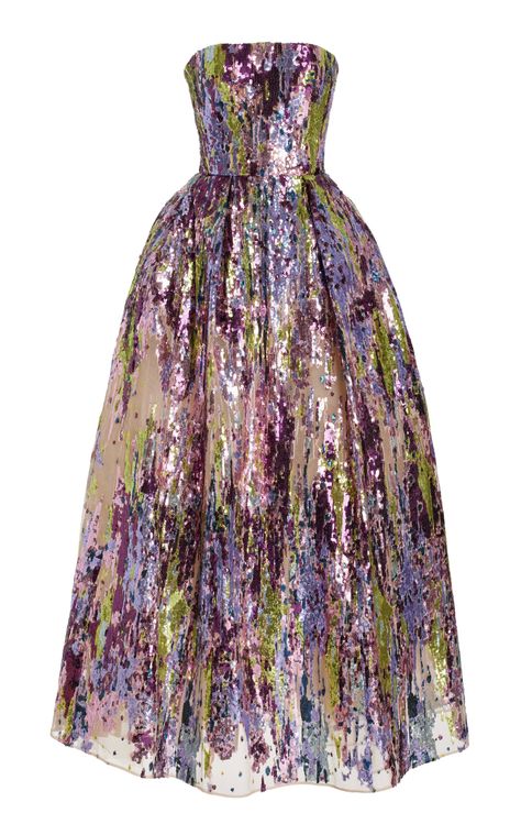 Elie Saab Purple, Elie Saab Resort, Wedding Guess, Tulle Long Dress, Elie Saab Couture, Resort 2023, Flare Gown, Sequin Embroidery, Ball Gown Skirt