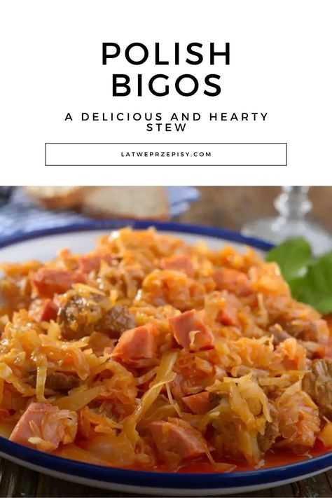 Polish Hunters Stew Bigos, Bigos Recipe Polish, Polish Bigos Recipe, Polish Hamburgers, Bigos Recipe, Polish Stew, Hunters Stew, Types Of Sausage, Hearty Stew