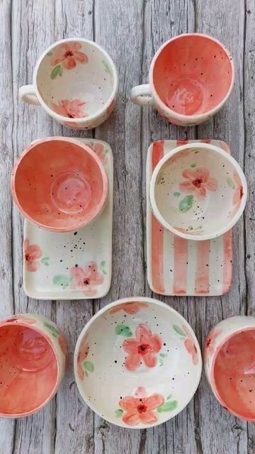 Diy Pottery Painting, Cerámica Ideas, Pottery Painting Designs, Diy Ceramic, Keramik Design, Painting Glassware, Pottery Crafts, Ceramics Pottery Art, Diy Pottery